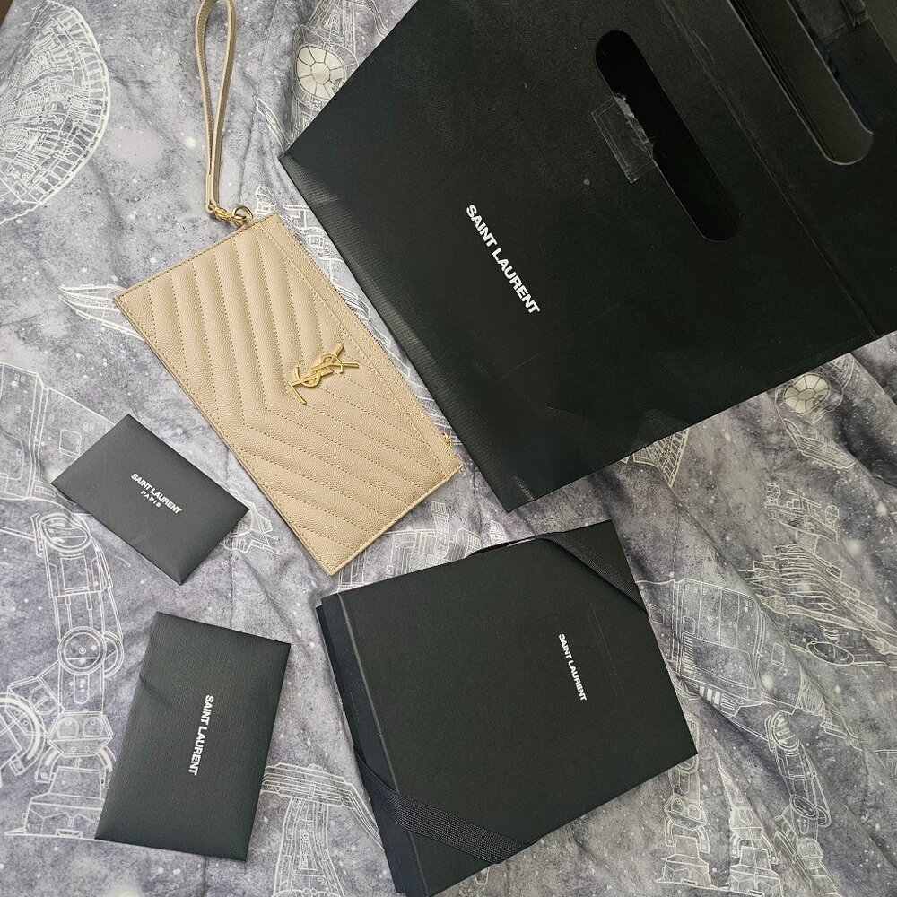 YSL wallet clutch Nude